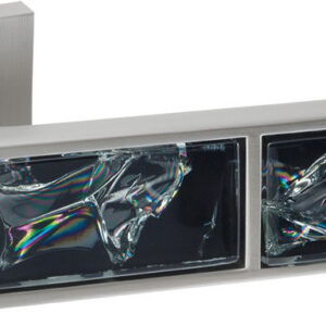 Ручка дверна ORO&ORO BLACK GLASS 203-13E перламутровий нікель (Італія)