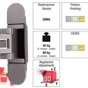 Прихована петля Koblenz Kombi S30 DXSX матовий хром (Італія)