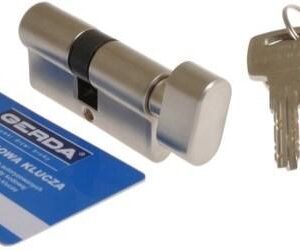 Циліндр GERDA EVO 95 мм 40/55Т ключ/тумблер 5 ключів нікель сатин (Польща)