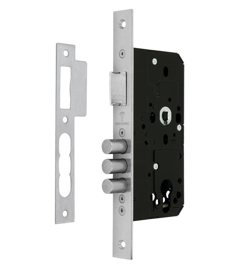 Замок врізний MUL-T-LOCK 1-WAY DIN 372 SS UNIV BS55 мм 72 мм SP (gul)