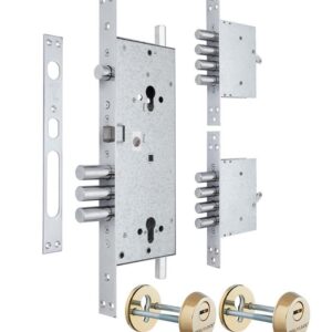 Замок врізний MUL-T-LOCK 3-WAY DIN+DIN 415G CR BRIGHT_BRASS UNIV ВЅ63мм 2_protectors SP (Ізраїль)