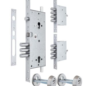 Замок врізний MUL-T-LOCK 3-WAY DIN+DIN 415G CR BRUSHED_NICKEL UNIV ВЅ63мм 2_protectors SP (Ізраїль)