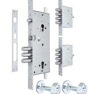 Замок врізний MUL-T-LOCK 3-WAY DIN+DIN 415G CR BRUSHED_NICKEL UNIV BS63мм 2_protectors SP (Ізраїль)