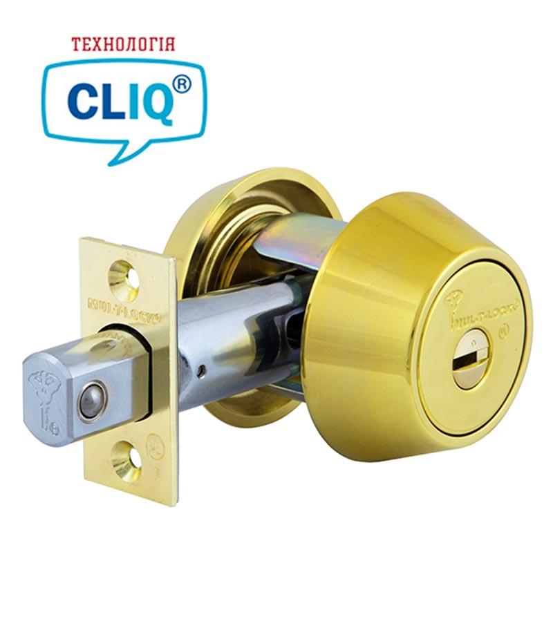 Замок врізний MUL-T-LOCK 1-WAY DEAD_BOLT HERCULAR SHINY_BRASS UNIV BS60/70мм *MT5+ CLIQ M/S GAMMA (Ізраїль)