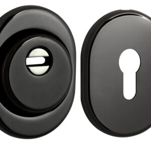 Броненакладка DISEC SFERIK BDS16/4 DIN OVAL 25 мм хром чорний (Італія)