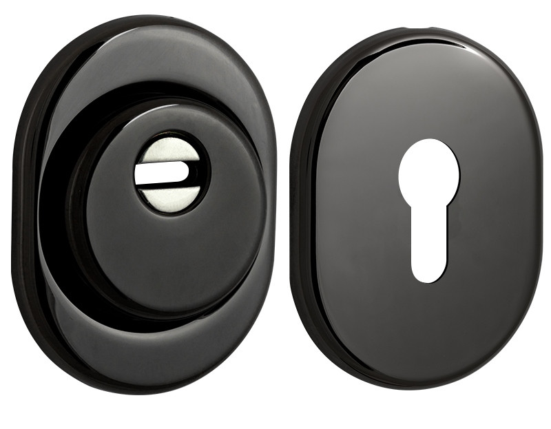 Броненакладка DISEC SFERIK BDS16/4 DIN OVAL 25 мм хром чорний (Італія)