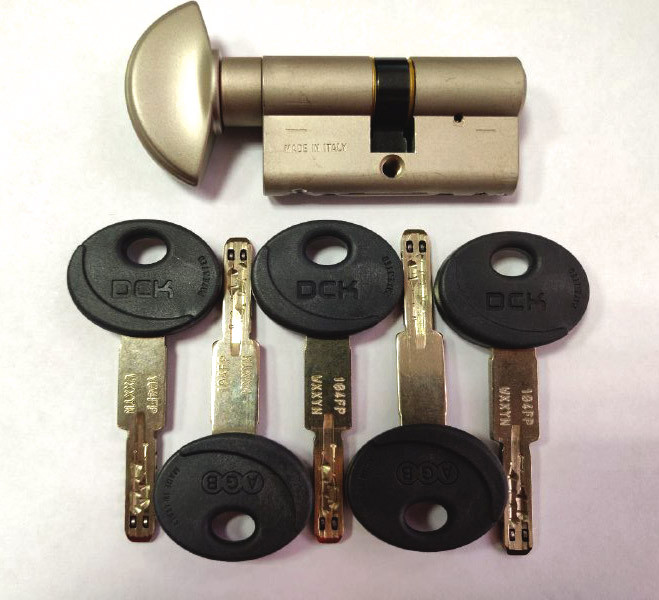 Циліндр AGB Scudo DCK 30x30 60 мм ключ/тумблер матовий хром