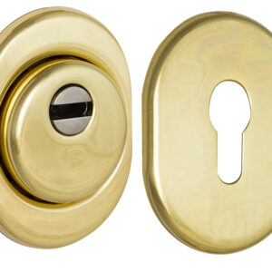 Броненакладка DISEC SFERIK BDS16/4 DIN OVAL 25 мм латунь полірована (Італія)