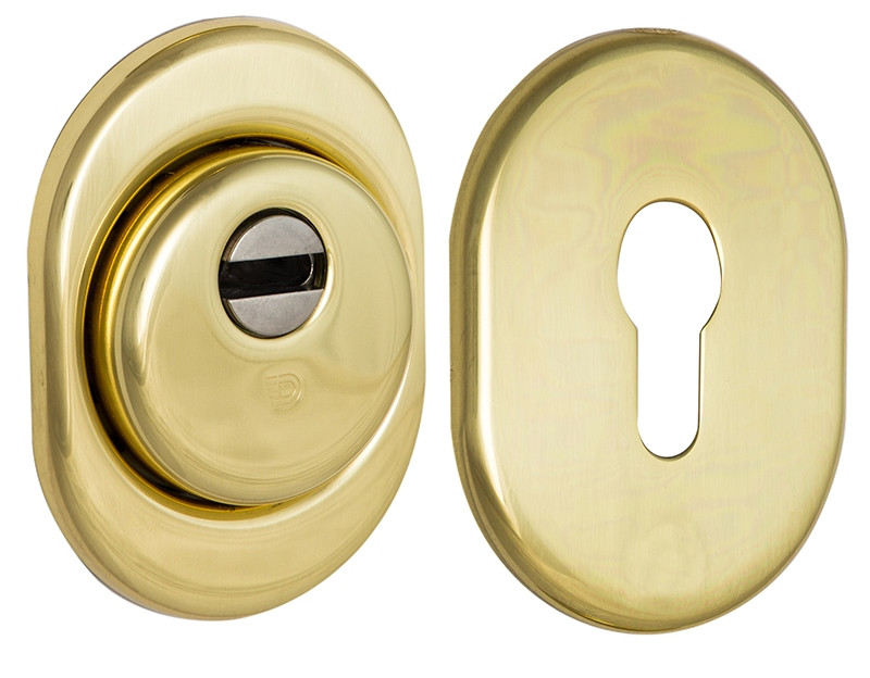 Броненакладка DISEC SFERIK BDS16/4 DIN OVAL 25 мм латунь полірована (Італія)