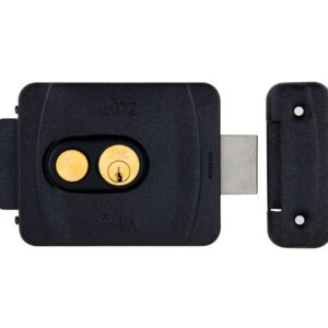 Замок електромеханічний VIRO V9083.0794P накладний, з кнопкою чорний антрацит