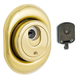 Броненакладка DISEC MAGNETIC 3G8FM OMEGA OVAL 20 мм 3 кл. латунь pvd (Італія)