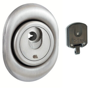 Броненакладка DISEC MAGNETIC 3G8FM OMEGA OVAL 3 кл. 20мм хром матовий (Італія)