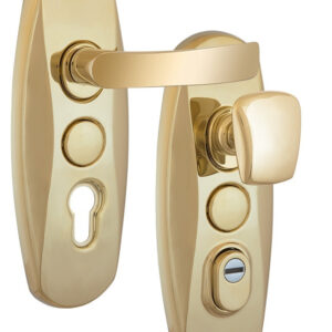 Захисна фурнітура MUL-T-LOCK PLATINUM SH300 fix-mov DIN PLATE 85/90 мм латунь полірована (Ізраїль)