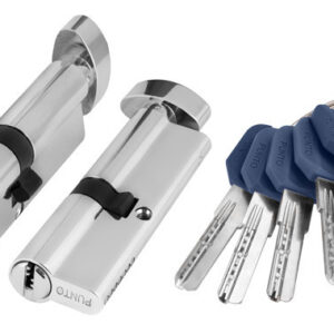 Циліндровий механізм PUNTO Z402 70 мм 30х10х30 ключ/тумблер хром (Китай)