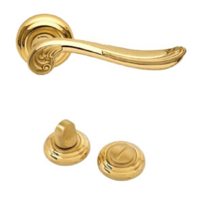 Дверна ручка Mandelli Lord 1021/R4 - 04/03 з накладкою WC латунь/стара бронза