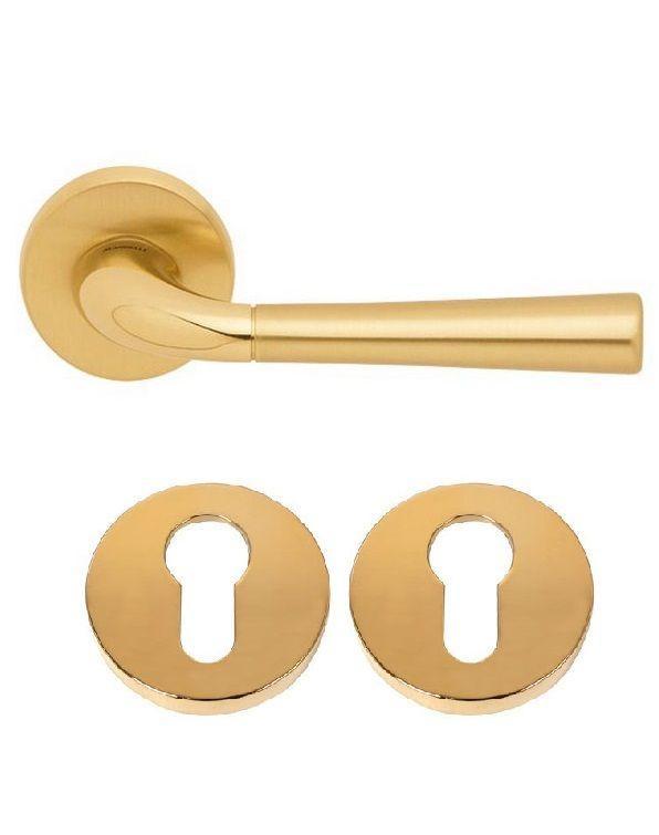 Дверна ручка Mandelli Start S101/Y - 03/04 з накладкою під євроциліндр латунь/стара бронза