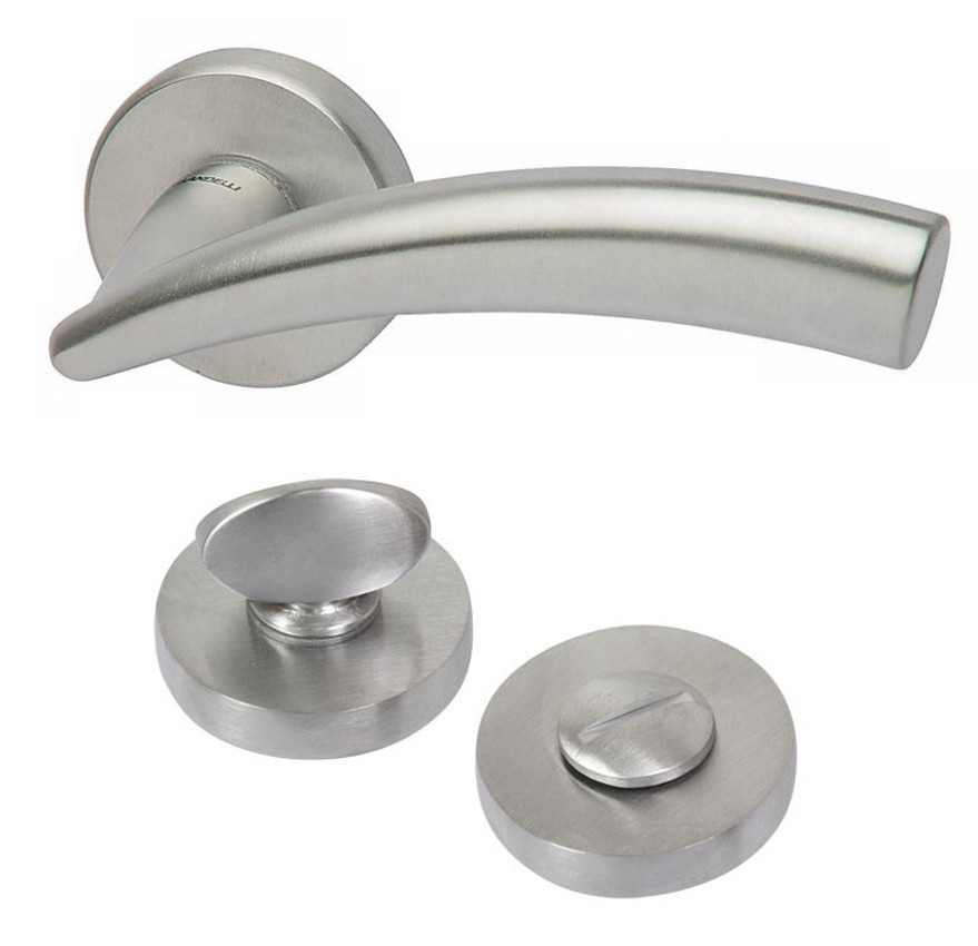 Дверна ручка Mandelli Nadir 771/R4 - 26D з накладкою WC матовий хром