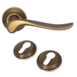 Дверна ручка Mandelli Rondo 691/Y - PB/BR з накладкою під євроциліндр блискуча бронза