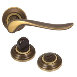 Дверна ручка Mandelli Rondo 691/R4 - PB/BR з накладкою WC блискуча бронза