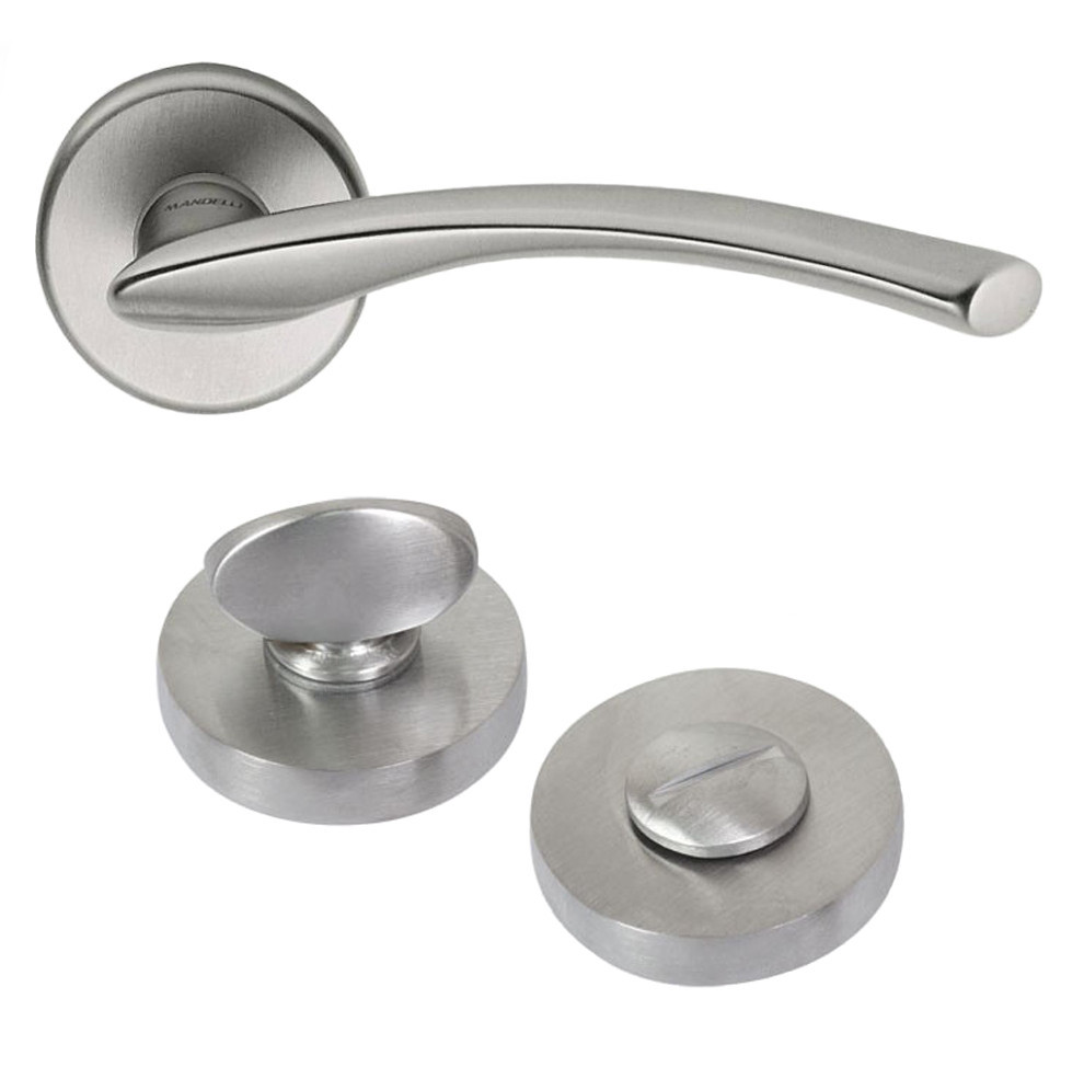 Дверна ручка Mandelli Zoom 351/R3 - 26D з накладкою WC хром/матовий хром