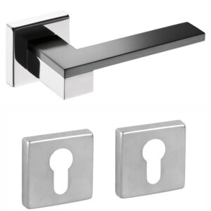 Дверна ручка DND by Martinelli ESA з накладкою під циліндр хром/чорний