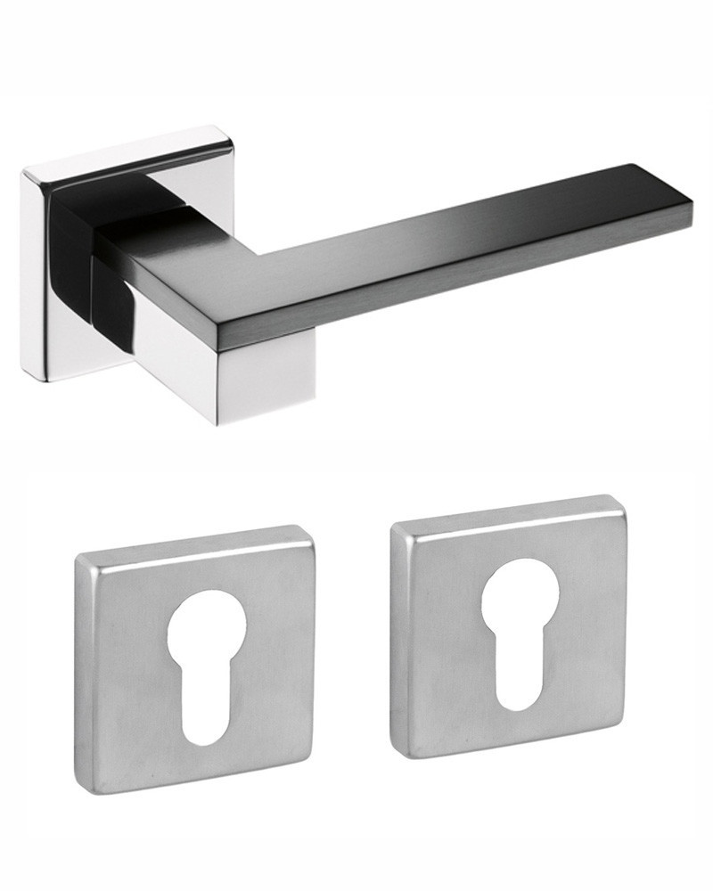 Дверна ручка DND by Martinelli ESA з накладкою під циліндр хром/чорний