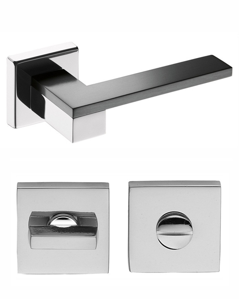 Дверна ручка DND by Martinelli ESA з накладкою WC хром/чорний