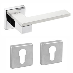 Дверна ручка DND by Martinelli ESA з накладкою під циліндр хром/білий