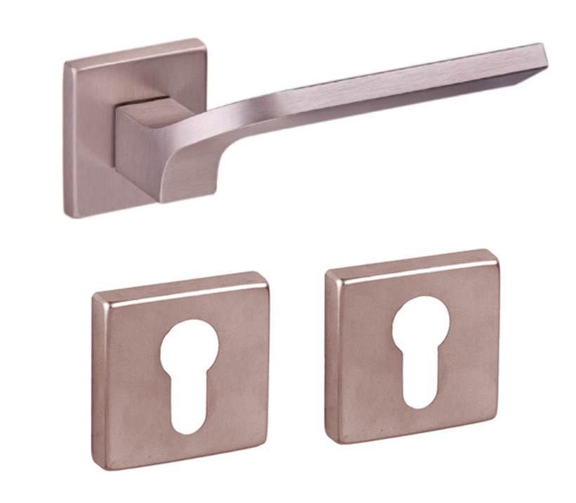 Дверна ручка DND by Martinelli JOY 02 з накладкою під циліндр матовий нікель