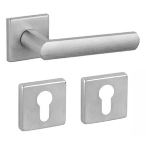 Дверна ручка DND by Martinelli LUCE 02 з накладкою під циліндр матовий хром