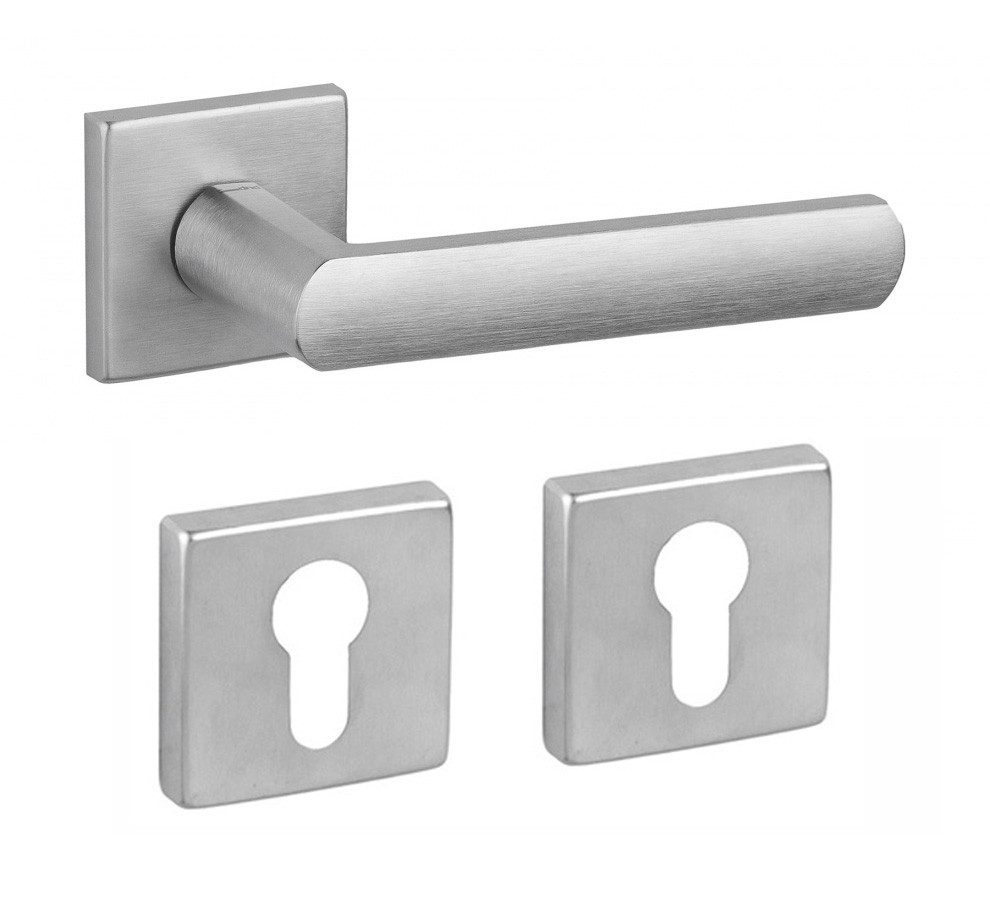 Дверна ручка DND by Martinelli LUCE 02 з накладкою під циліндр матовий хром