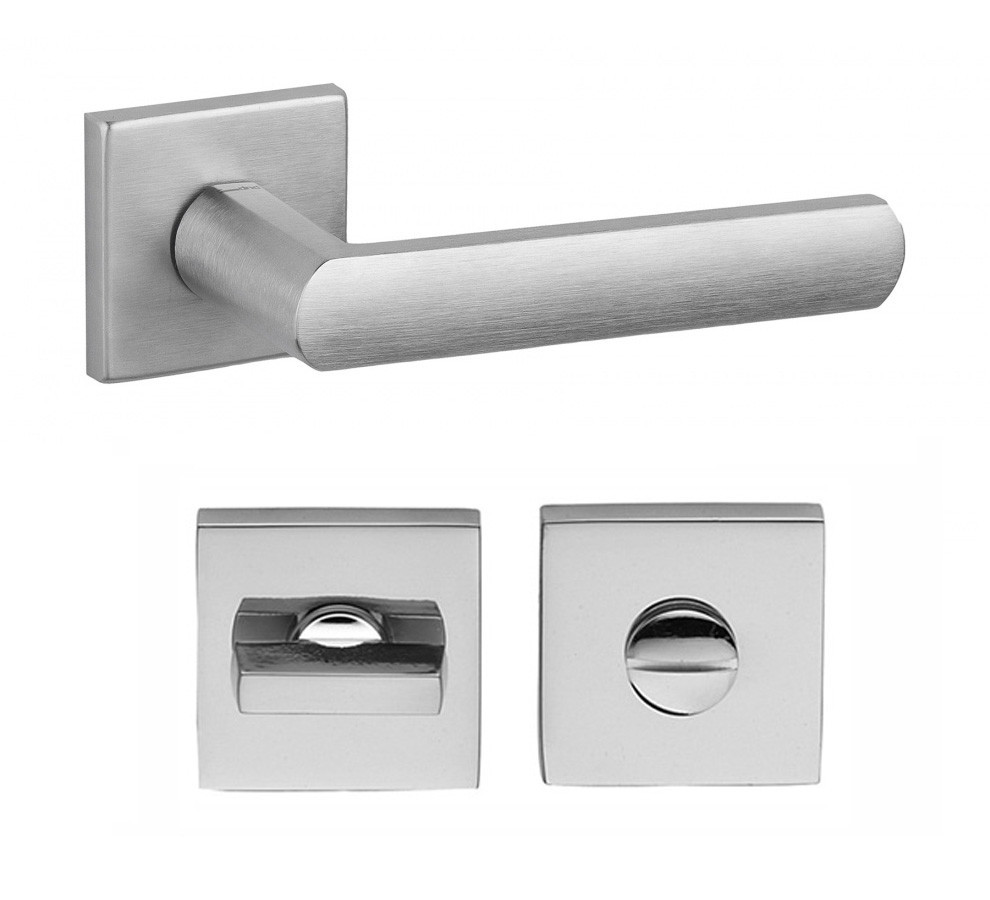 Дверна ручка DND by Martinelli LUCE 02 з накладкою WC матовий хром