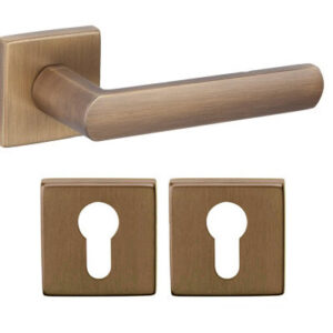 Дверна ручка DND by Martinelli LUCE 02 з накладкою під циліндр матова бронза