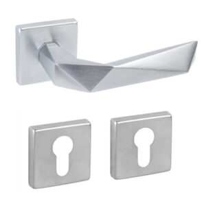 Дверна ручка DND by Martinelli LUXURY 02 з накладкою під циліндр матовий хром