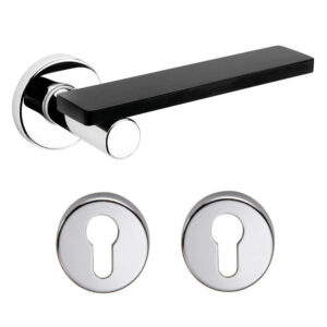 Дверна ручка DND by Martinelli MINIMA з накладкою під циліндр хром/чорний