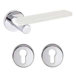 Дверна ручка DND by Martinelli MINIMA з накладкою під циліндр хром/білий