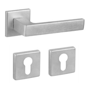 Дверна ручка DND by Martinelli QUATTRO 02-Z з накладкою під циліндр матовий хром