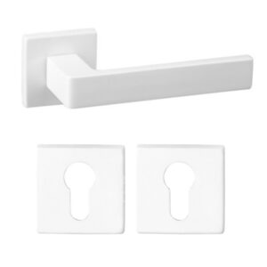 Дверна ручка DND by Martinelli QUATTRO 02-Z з накладкою під циліндр білий