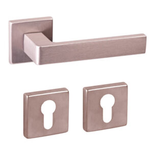 Дверна ручка DND by Martinelli QUATTRO 02-Z з накладкою під циліндр матовий нікель