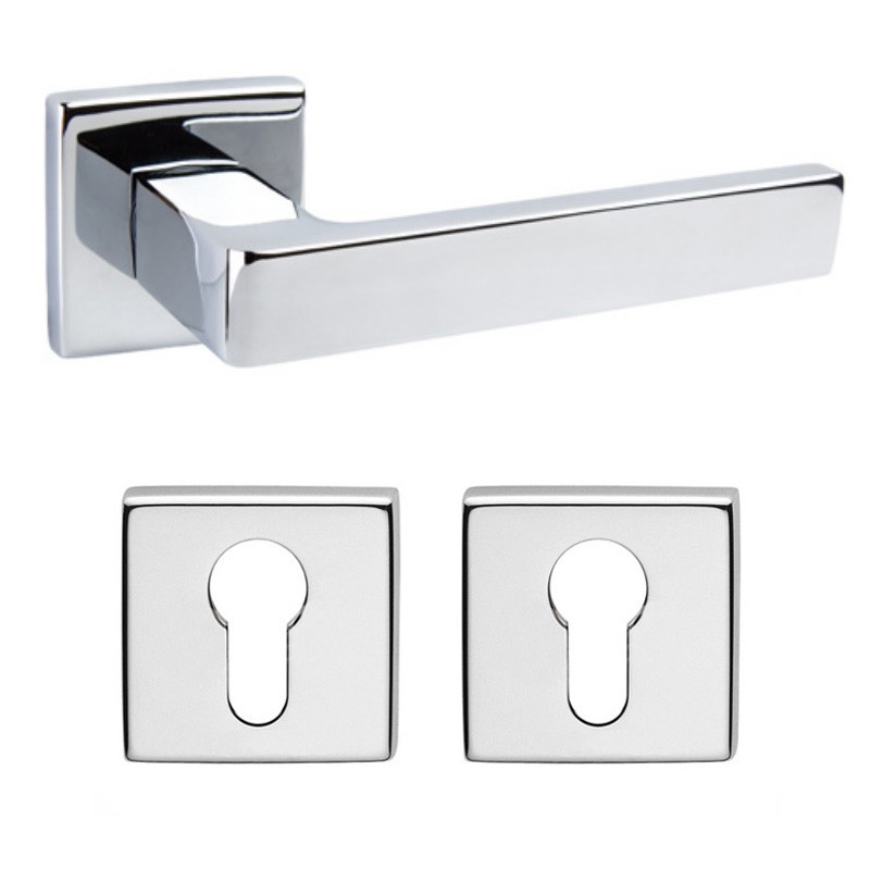 Дверна ручка DND by Martinelli QUATTRO 02-Z з накладкою під циліндр хром