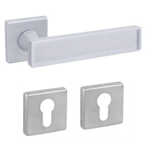 Дверна ручка DND by Martinelli SOCHIC L 02 з накладкою під циліндр матовий хром