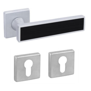 Дверна ручка DND by Martinelli SOCHIC L 02 з накладкою під циліндр матовий хром/ч. вкл.