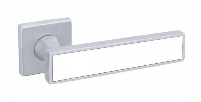 Дверна ручка DND by Martinelli SOCHIC L 02 матовий хром/білий вкладиш