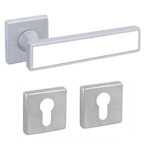 Дверная ручка DND by Martinelli SOCHIC L 02 с накладкой под цилиндр матовый хром/б.вкл.