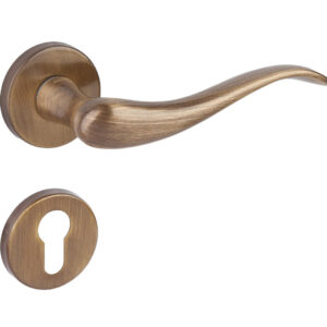 Дверна ручка DND by Martinelli AIRONE з накладкою під циліндр блискуча бронза