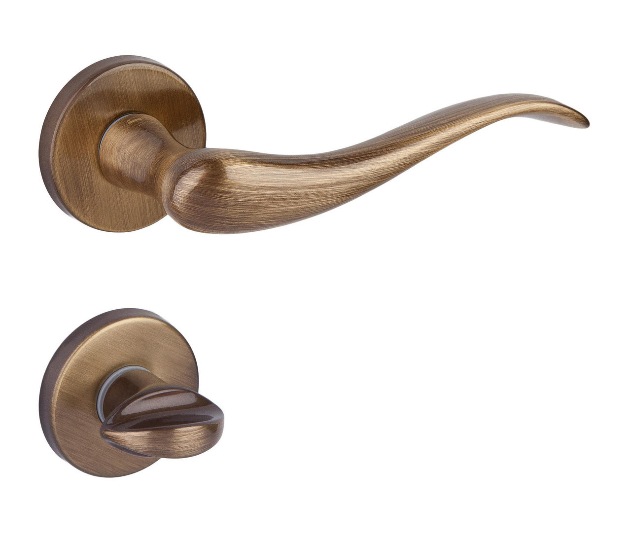 Дверна ручка DND by Martinelli AIRONE з накладкою WC блискуча бронза