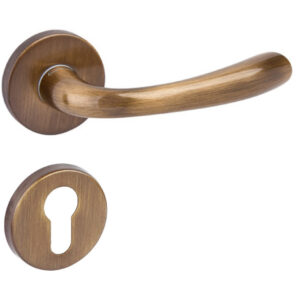 Дверна ручка DND by Martinelli HANDY з накладкою під циліндр блискуча бронза