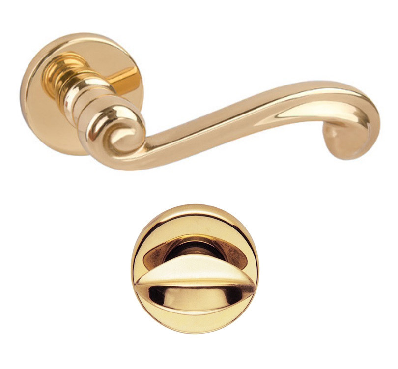 Дверна ручка DND by Martinelli LADY з накладкою WC полірована латунь