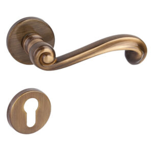 Дверна ручка DND by Martinelli LADY 568/12Y-OGC з накладкою під циліндр блискуча бронза