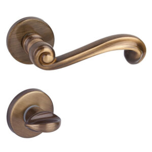 Дверна ручка DND by Martinelli LADY 568/12T-OGC з накладкою WC блискуча бронза